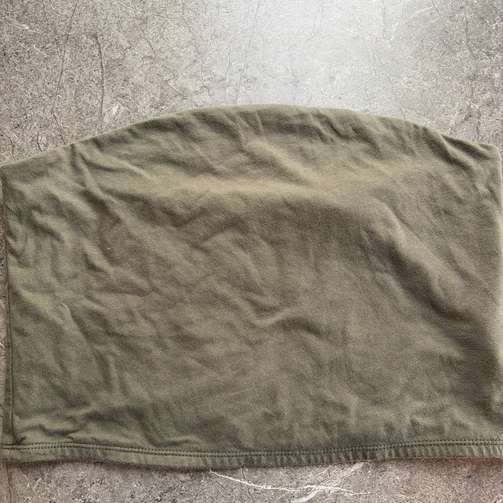 wild fable Olive Green Strapless Crop Tube Top